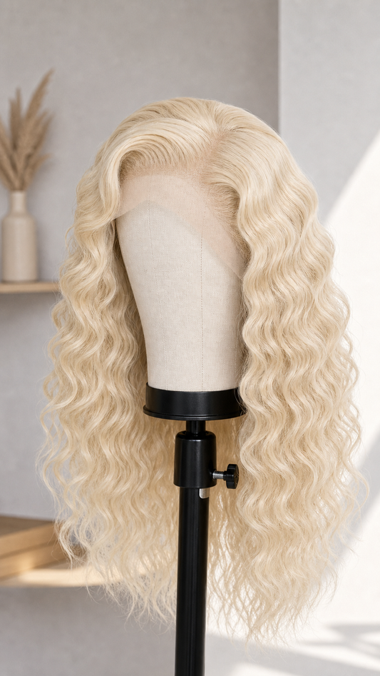BONANZA 613 Blonde Water Wave 13x6 HD Lace Wig mannequin view