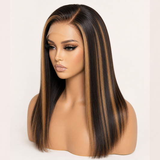 BONANZA Straight Piano Highlight 13x4 Lace Front Human Hair Wig